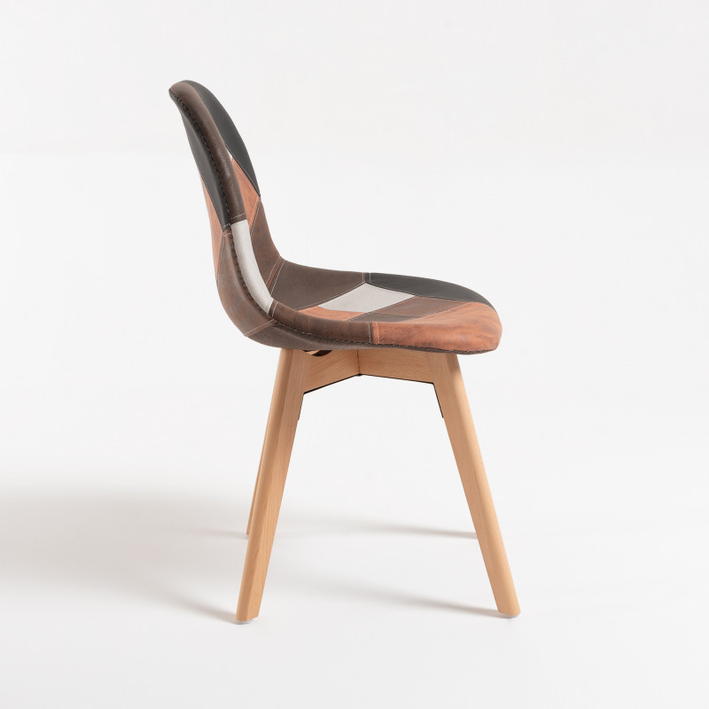 Patchwork Faux Leather Chair