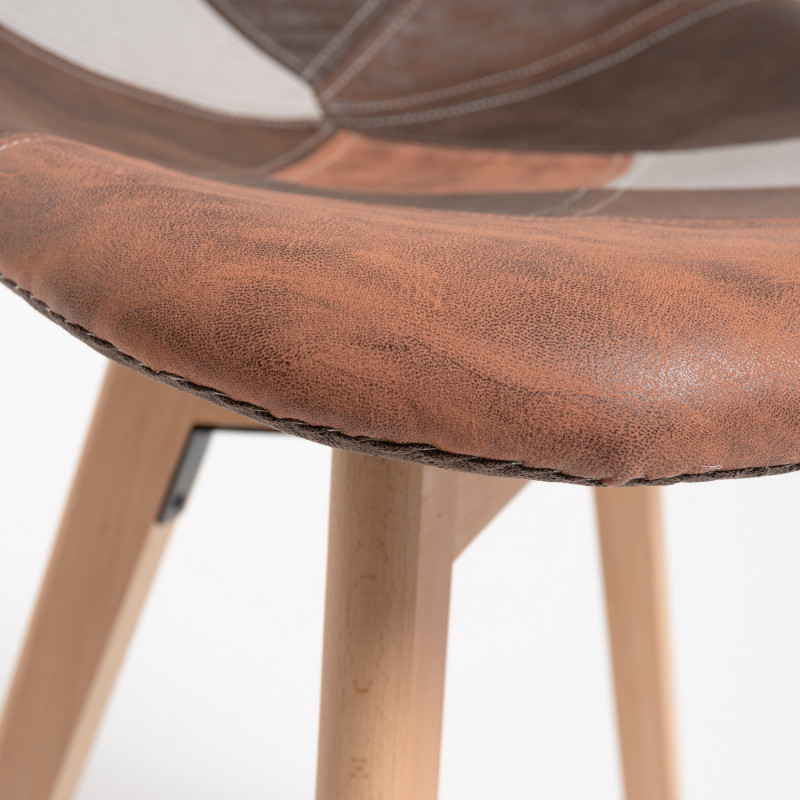 Patchwork Faux Leather Chair