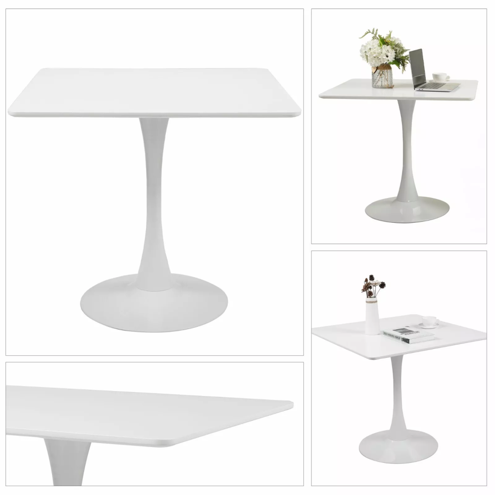 Square Modern Dining Table Pedestal Tulip Table Mid Century Coffee Table