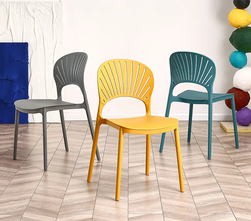 Seashell Design Stackable Plastic Outdoor Chair