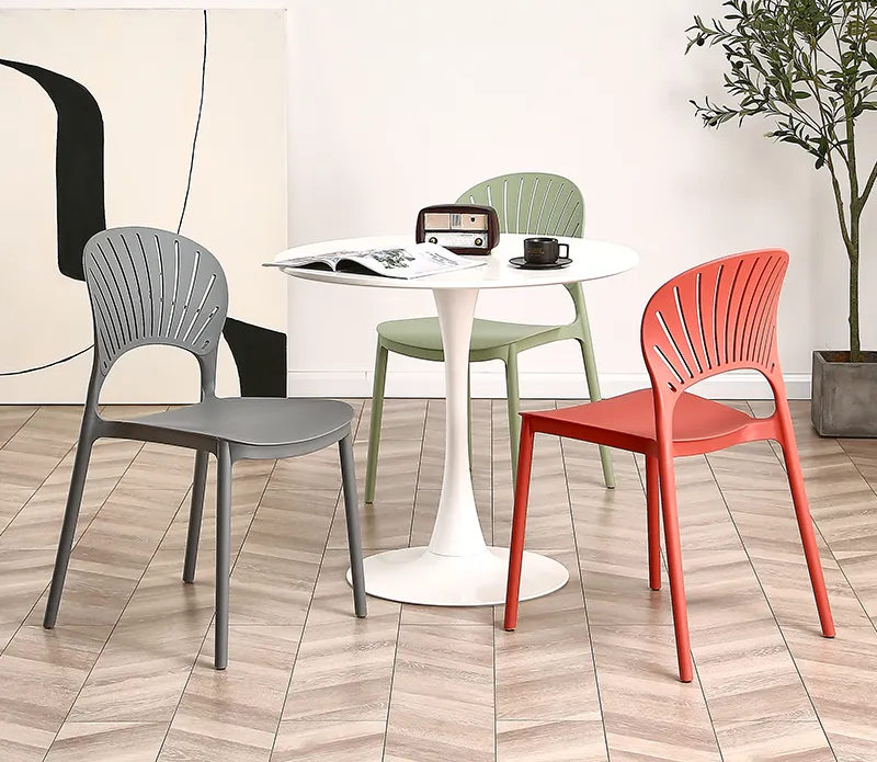Seashell Design Stackable Plastic Outdoor Chair