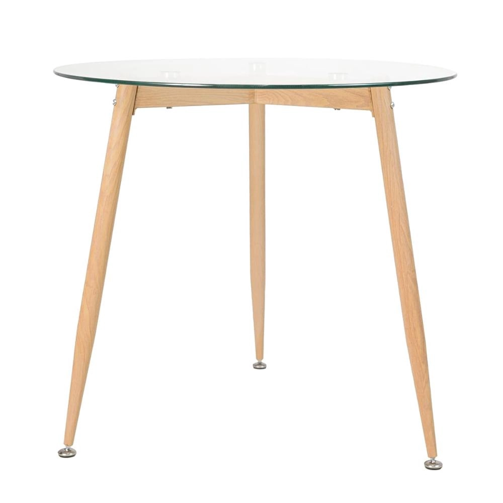 Round table with glass top 80 cm