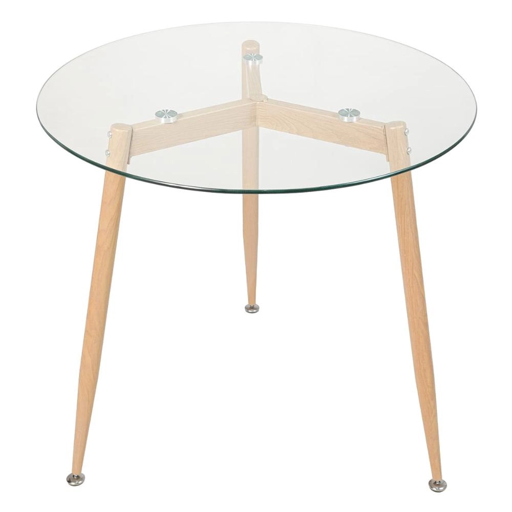 Round table with glass top 80 cm