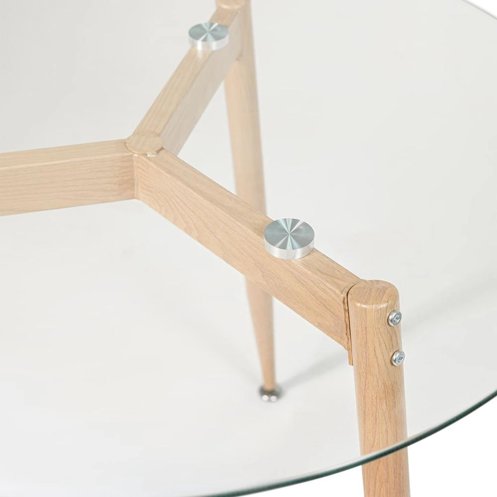 Round table with glass top 80 cm