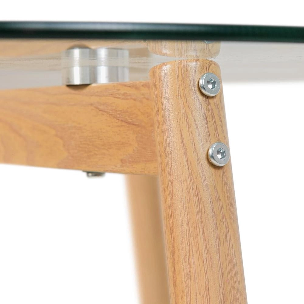 Round table with glass top 80 cm
