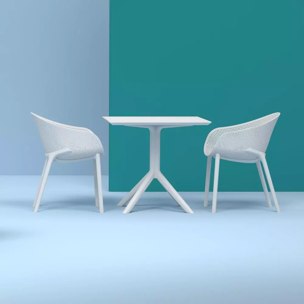 Sky Commercial Grade Indoor / Outdoor Square Dining Table Plastic