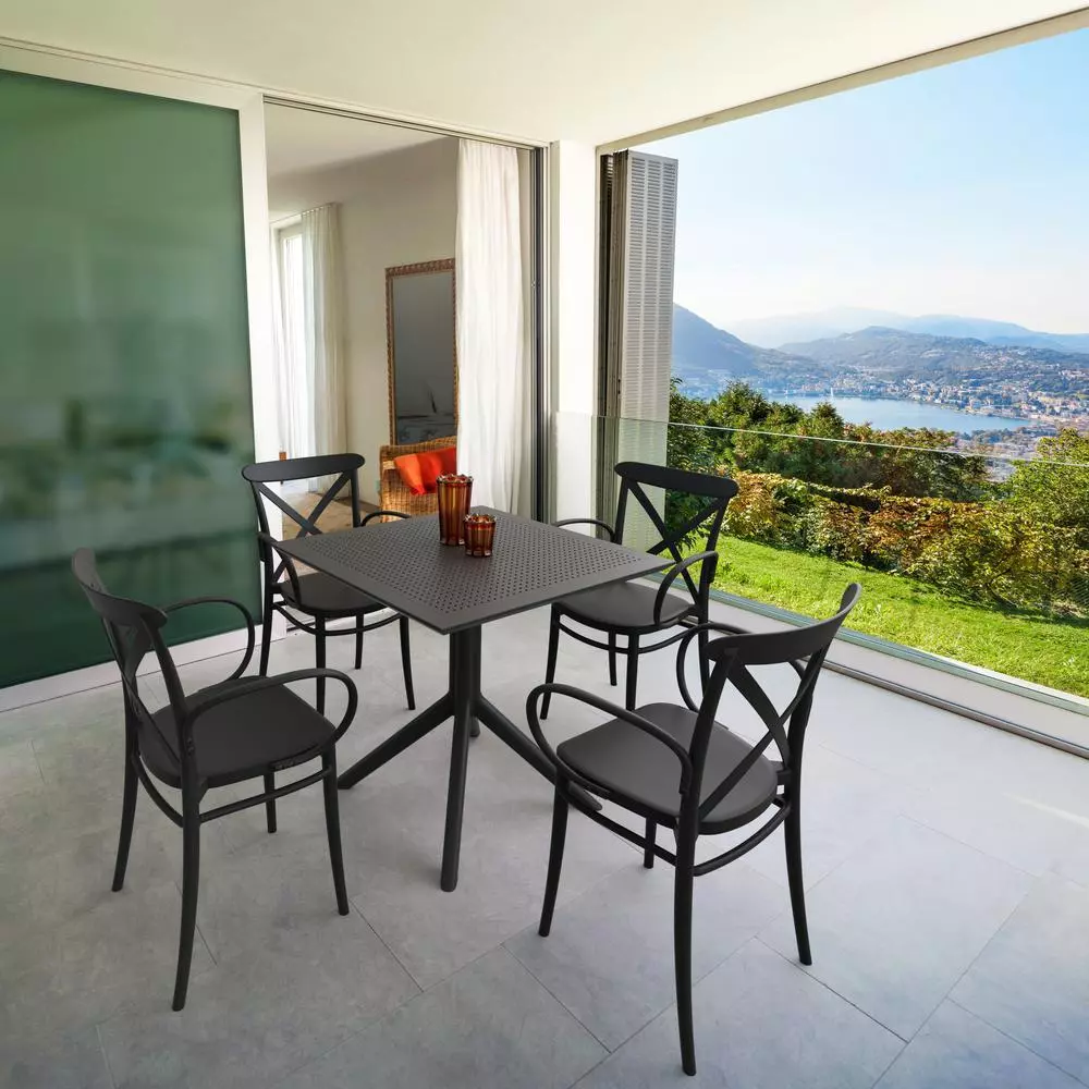 Sky Commercial Grade Indoor / Outdoor Square Dining Table Plastic