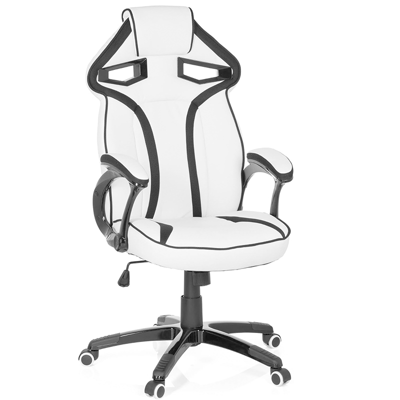 Gaming Chair Faux Leather Black/Green Desk Chair with Armrests High Back