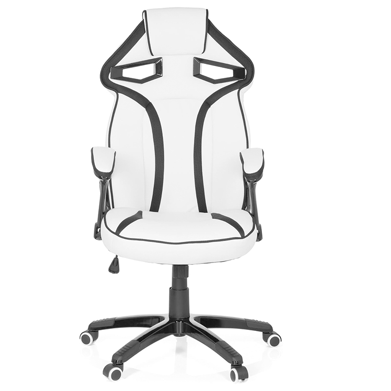 Gaming Chair Faux Leather Black/Green Desk Chair with Armrests High Back