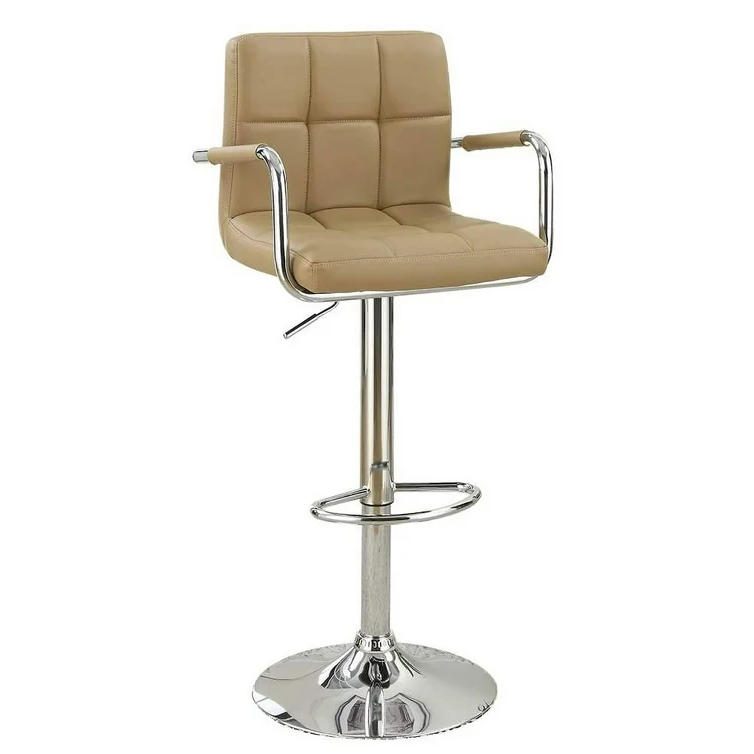 Soft PU Leather Padded Bar Stool With Arm