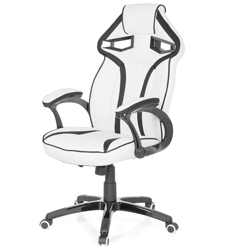 Gaming Chair Faux Leather Black/Green Desk Chair with Armrests High Back