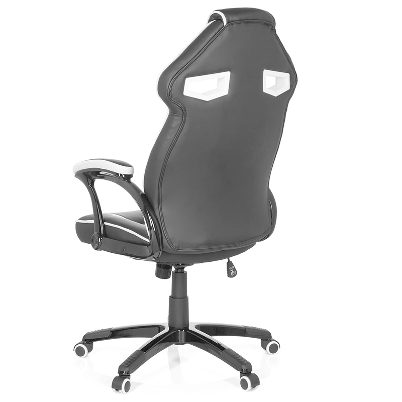 Gaming Chair Faux Leather Black/Green Desk Chair with Armrests High Back