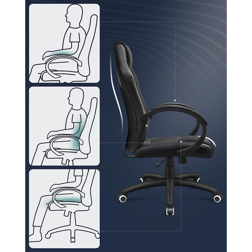 Black Gaming Chairs for Playstation Office Gaming Station Home Study Room