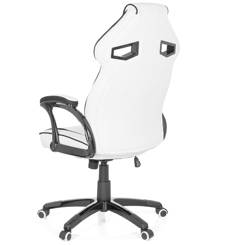 Gaming Chair Faux Leather Black/Green Desk Chair with Armrests High Back