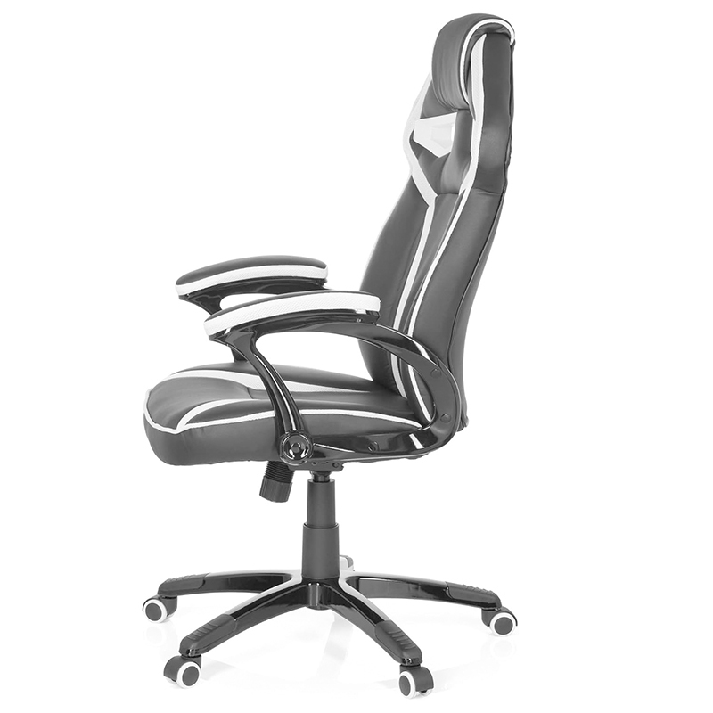 Gaming Chair Faux Leather Black/Green Desk Chair with Armrests High Back