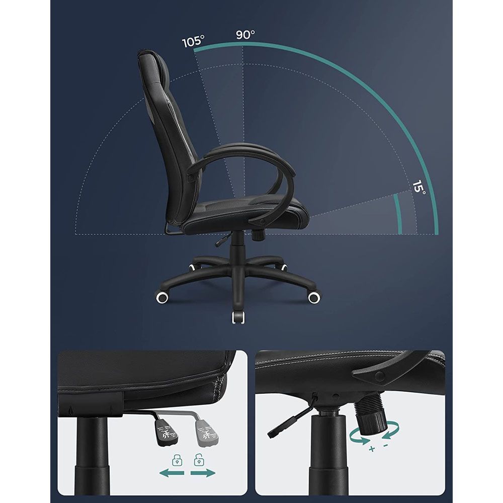Black Gaming Chairs for Playstation Office Gaming Station Home Study Room