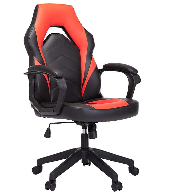 Red Leather E-Sport Gaming Office Chair Swivel Computer Chair