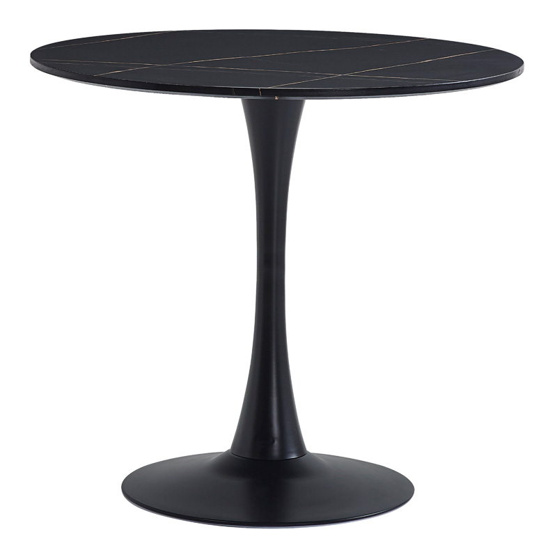 Dining table MDF in marble black color D80x75cm