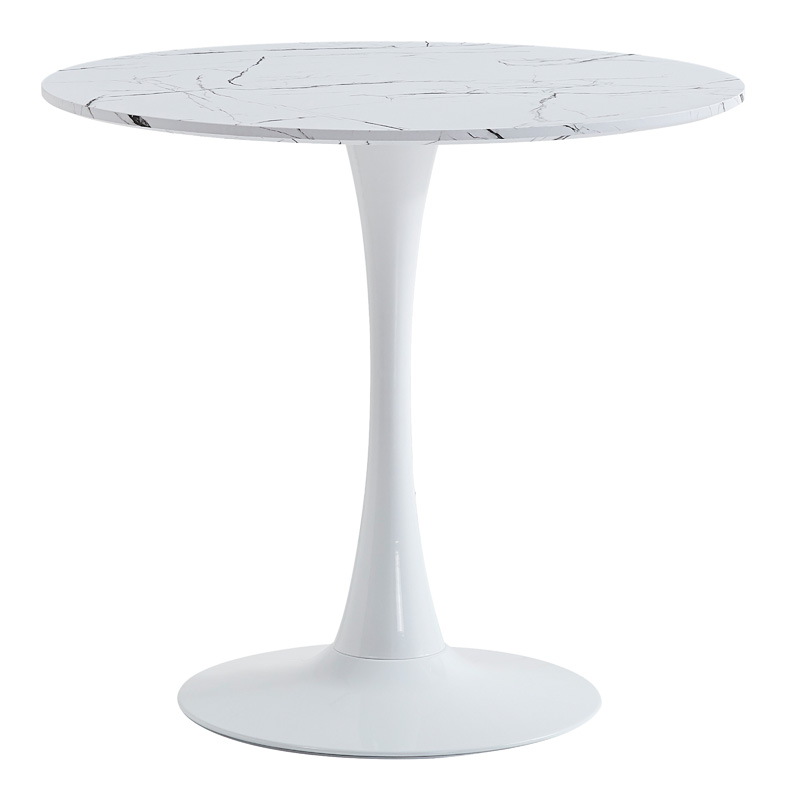 Dining table MDF in marble White color D80x75