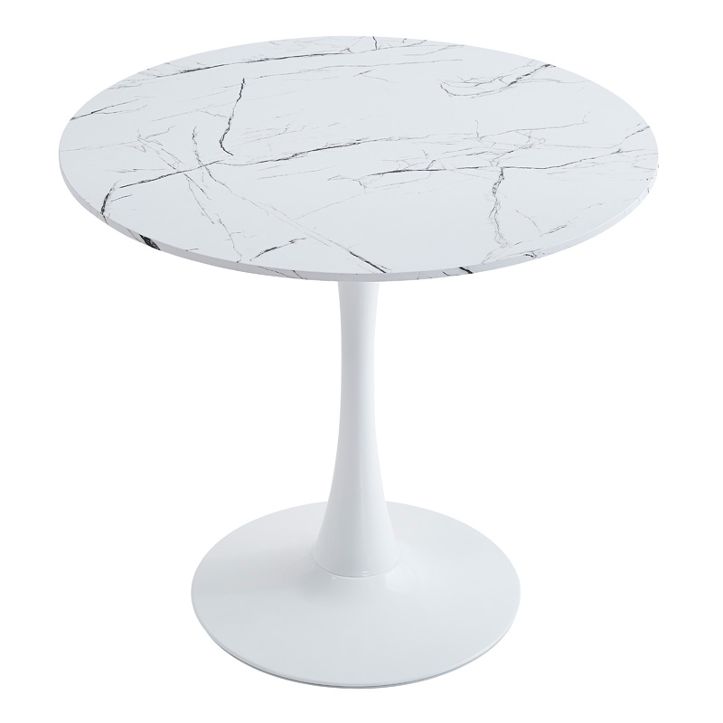 Dining table MDF in marble White color D80x75
