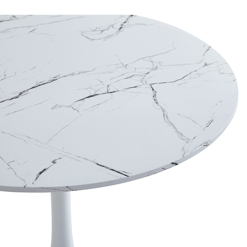 Dining table MDF in marble White color D80x75