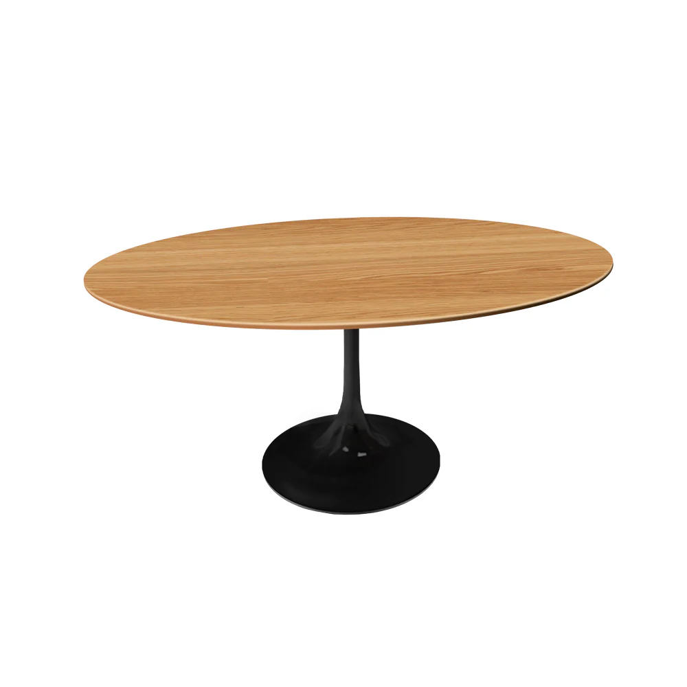 Oval Shape Natural Wood Top Tulip Table  140X80cm  180X100cm