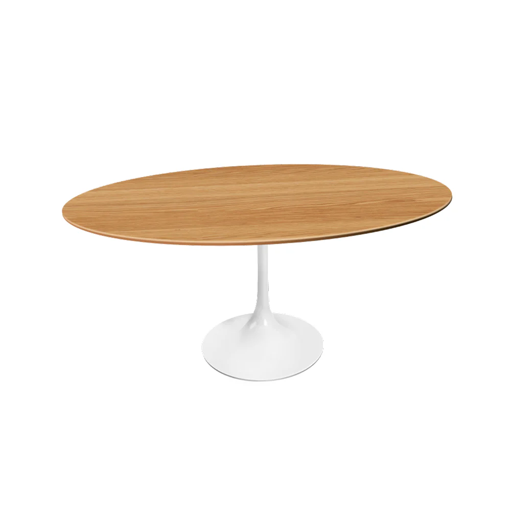 Oval Shape Natural Wood Top Tulip Table  140X80cm  180X100cm