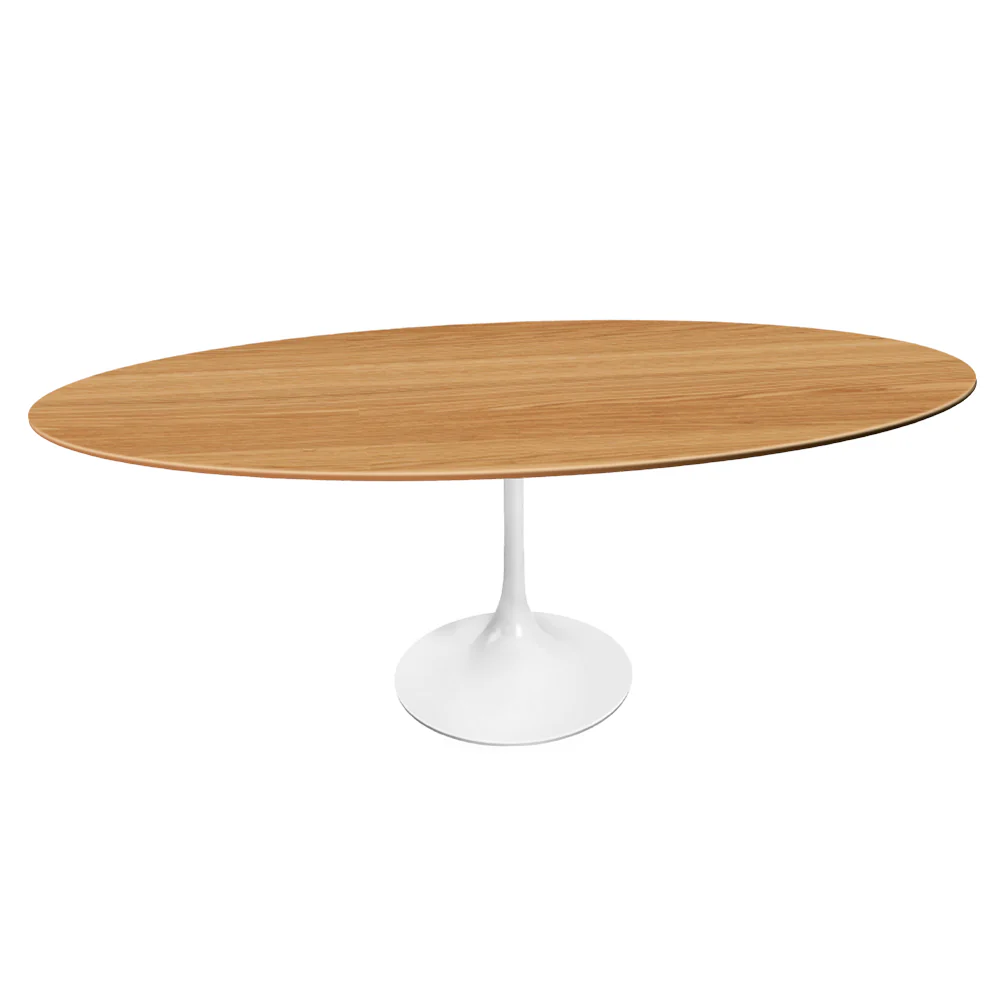 Oval Shape Natural Wood Top Tulip Table  140X80cm  180X100cm