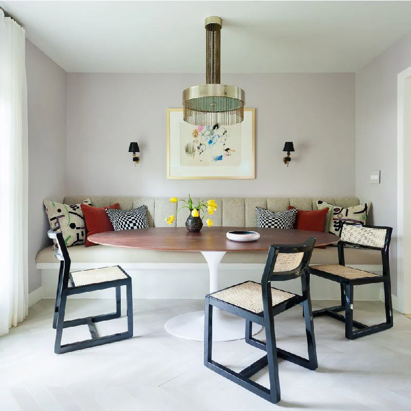 Oval Shape Natural Wood Top Tulip Table  140X80cm  180X100cm