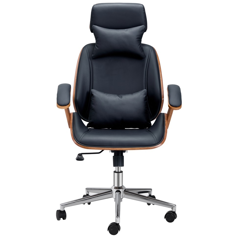 Black Color Wood Office Chair With Cushion