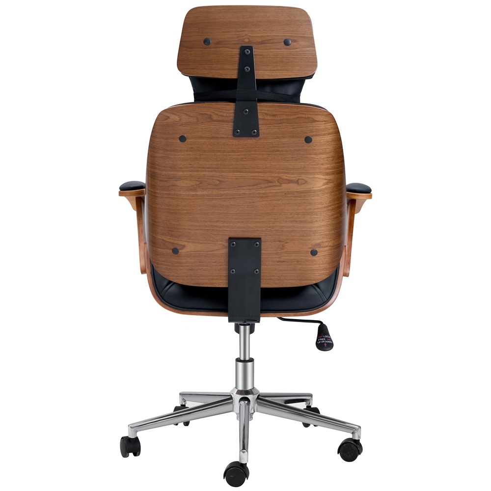 Black Color Wood Office Chair With Cushion