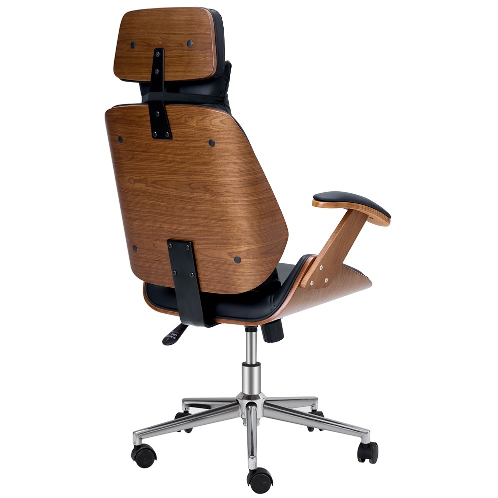 Black Color Wood Office Chair With Cushion
