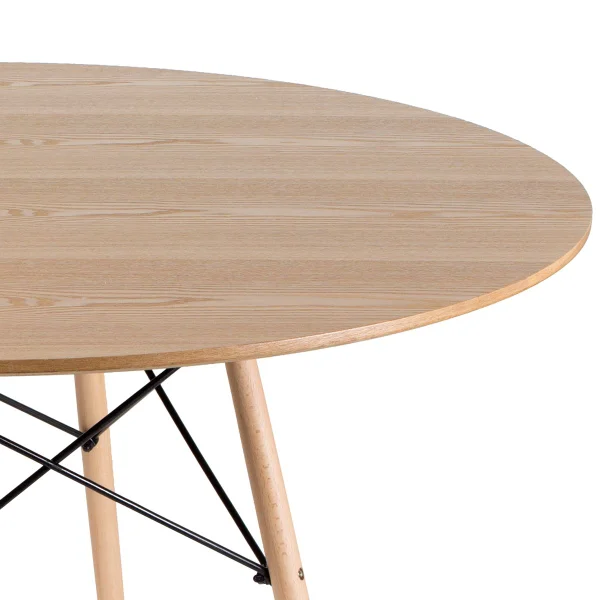 D100cm Natural Wood Top Eames Table
