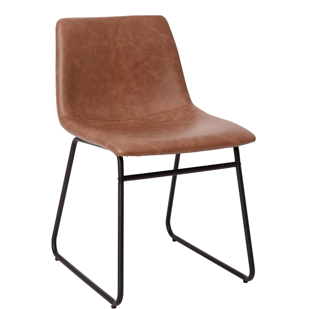 High Quality PU Leather Dining Chair With Metal Base