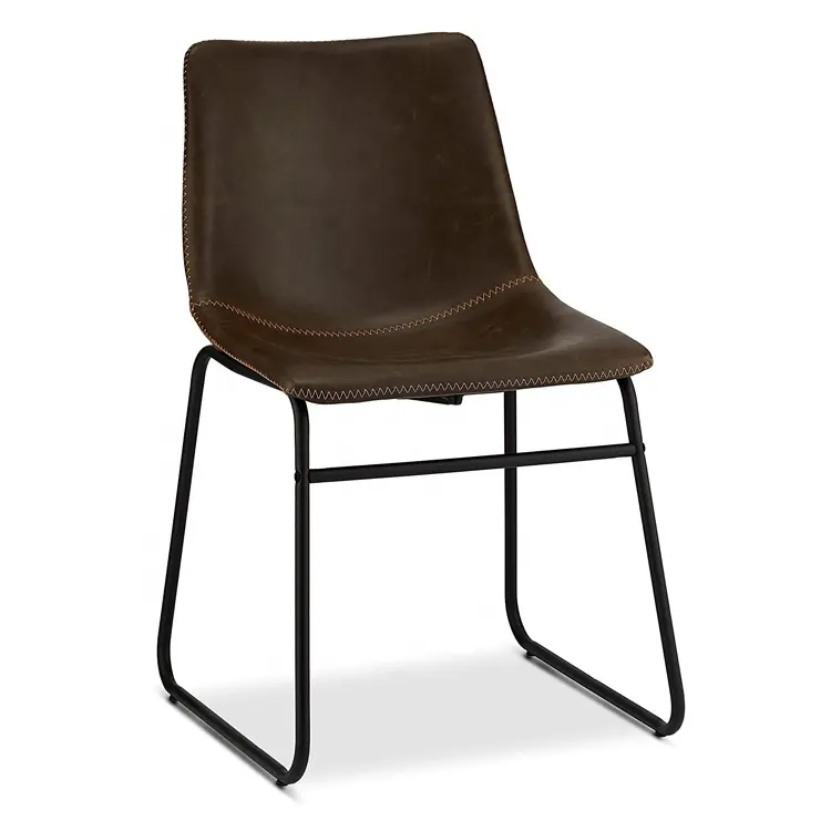 High Quality PU Leather Dining Chair With Metal Base