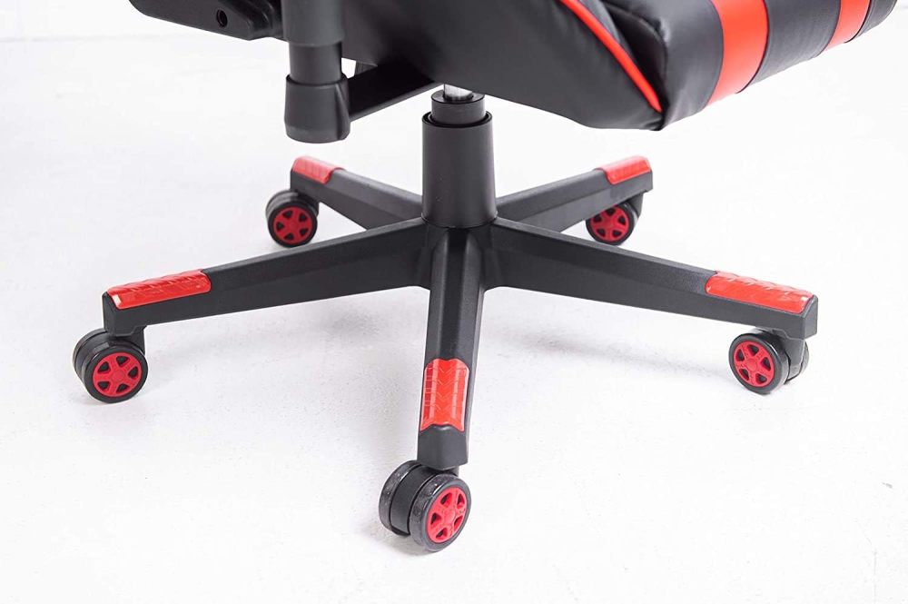 Adjustable Lumbar Support Swivel Gaming Chair with PU Leather