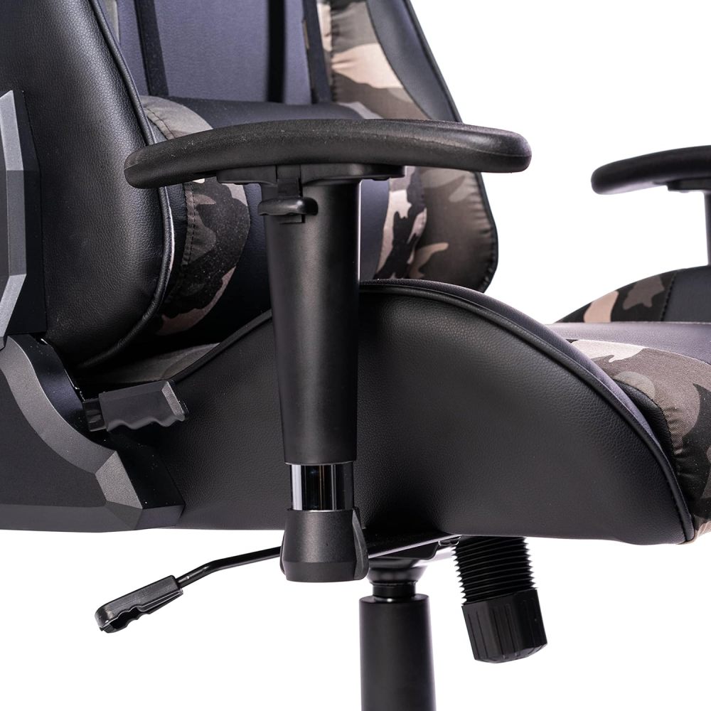 Gaming chair with reclining backrest