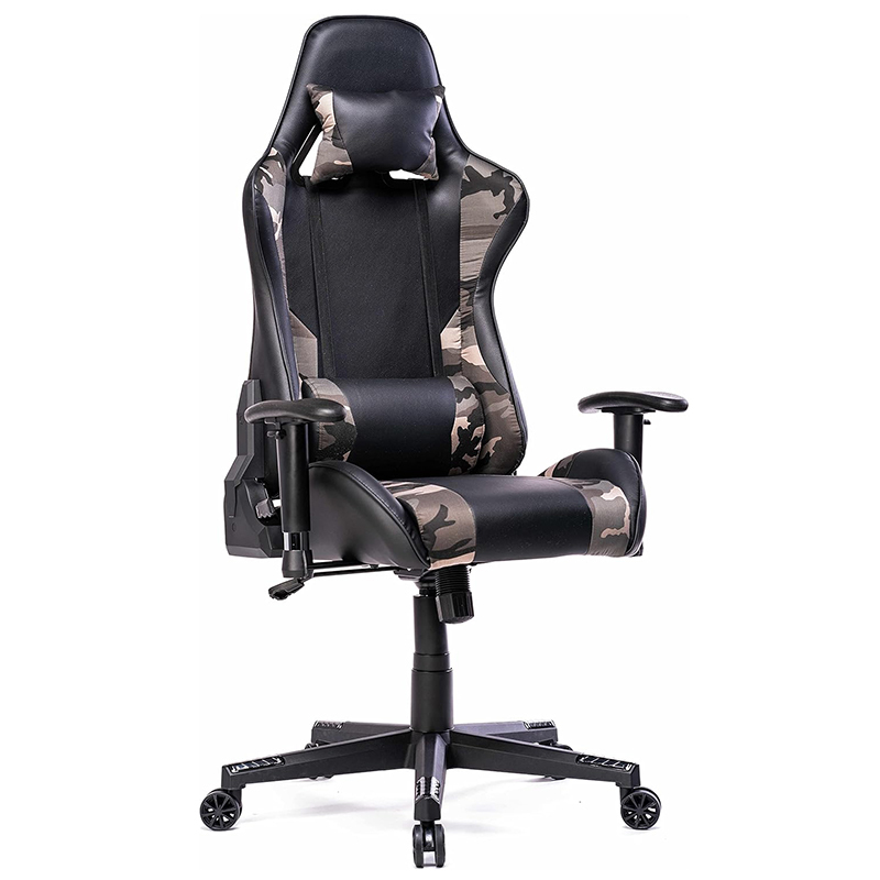Gaming chair with reclining backrest