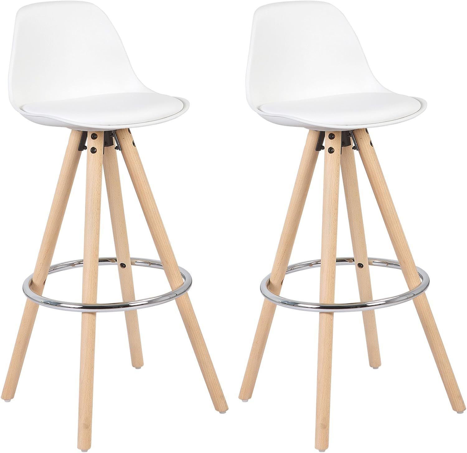 Bar Stools Scandinavian Style High Stool with Backrest