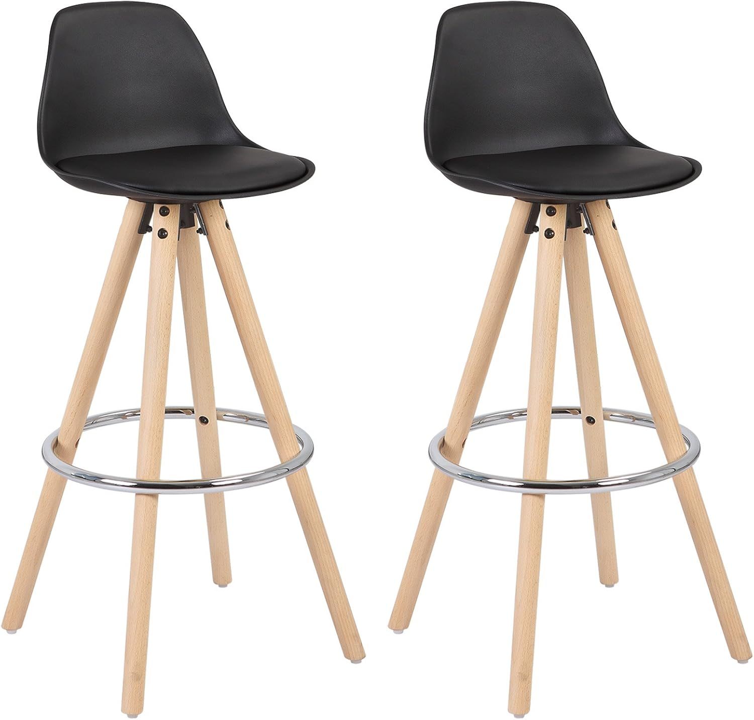 Bar Stools Scandinavian Style High Stool with Backrest