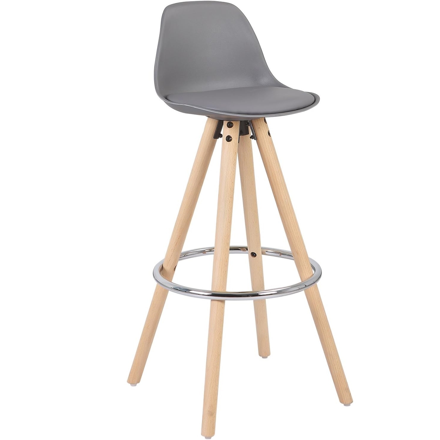 Bar Stools Scandinavian Style High Stool with Backrest