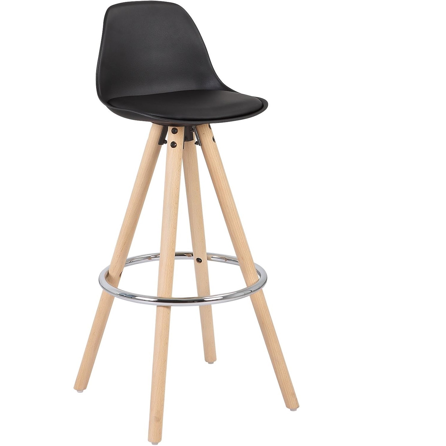 Bar Stools Scandinavian Style High Stool with Backrest
