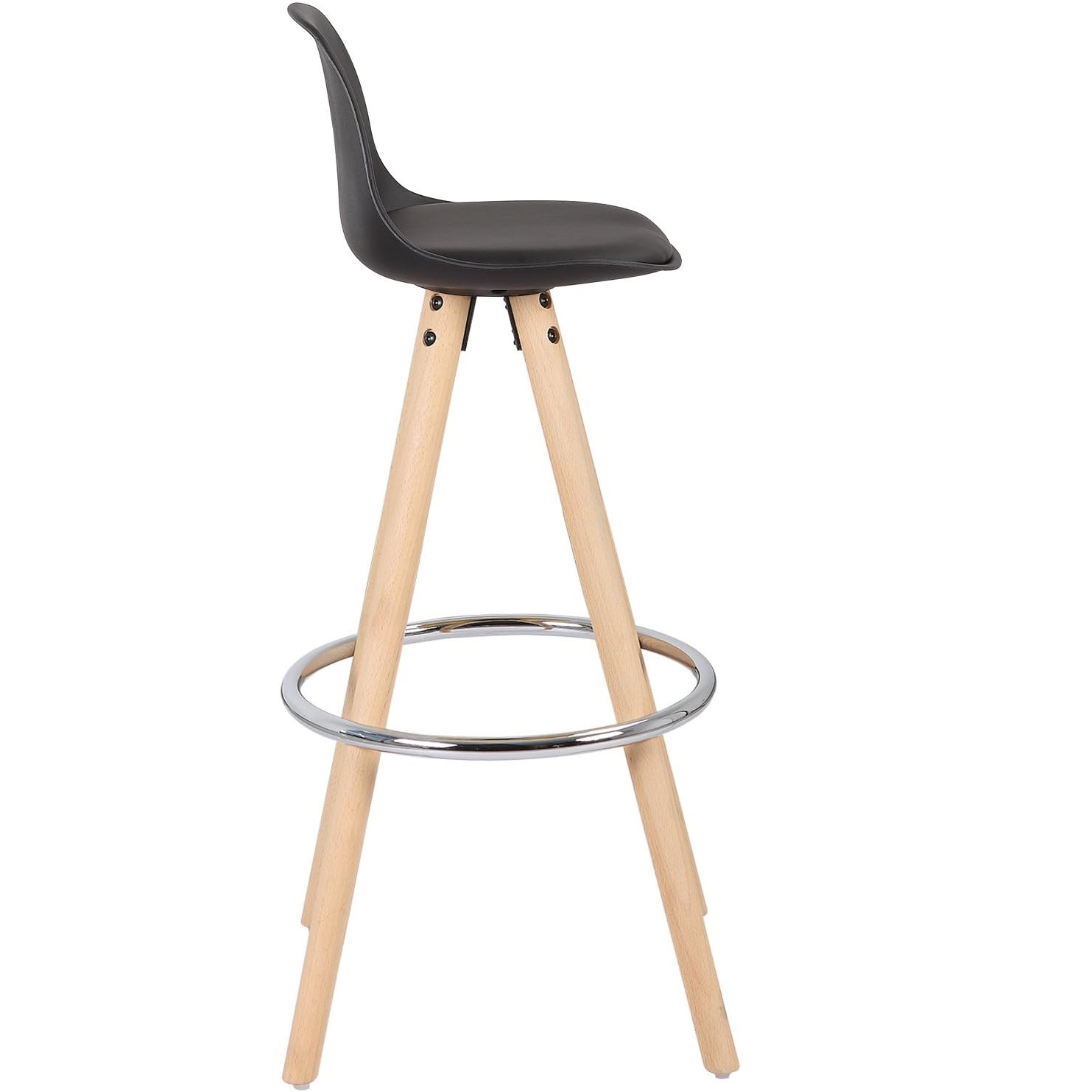 Bar Stools Scandinavian Style High Stool with Backrest