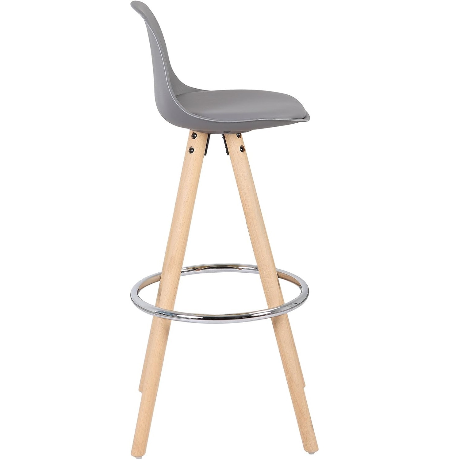 Bar Stools Scandinavian Style High Stool with Backrest