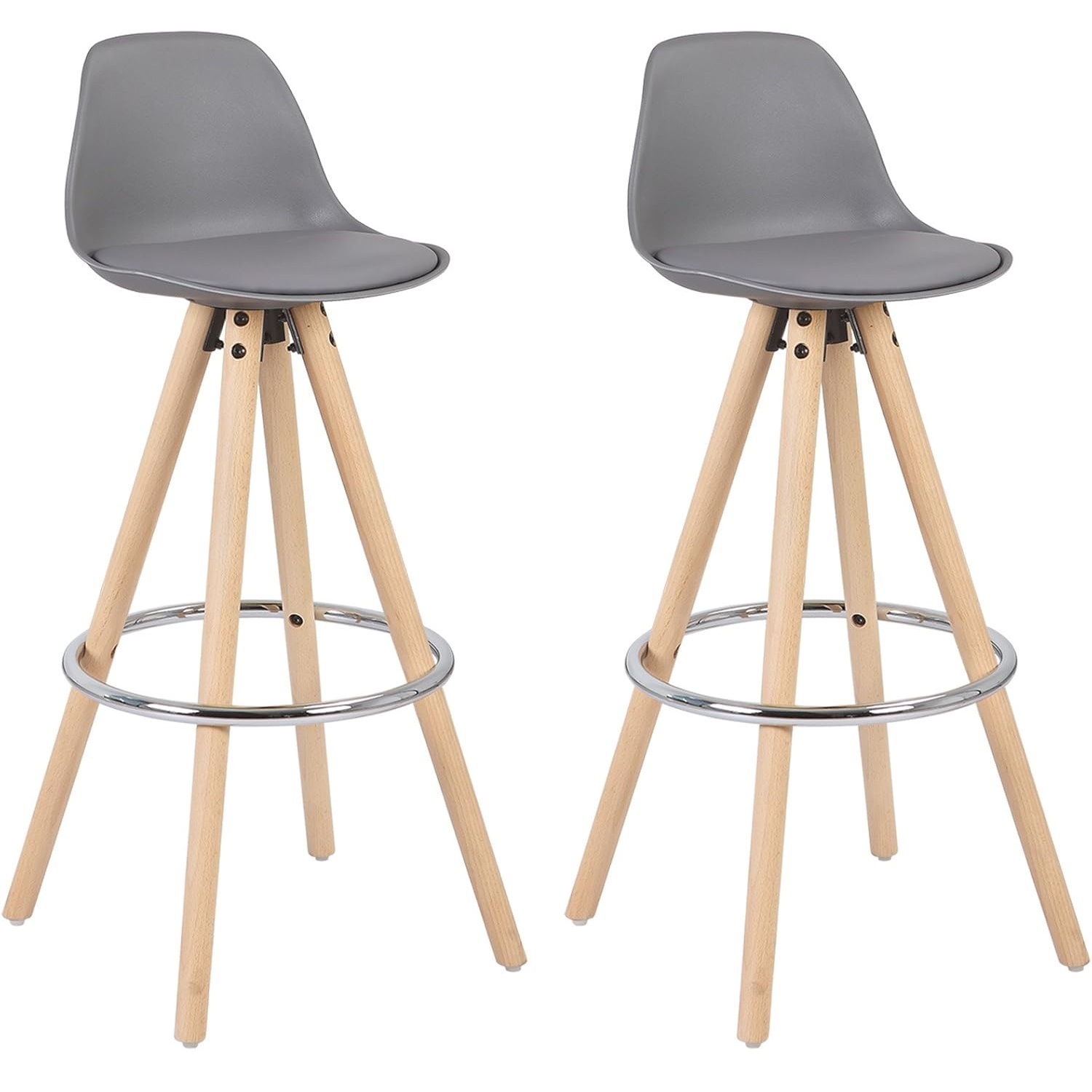 Bar Stools Scandinavian Style High Stool with Backrest