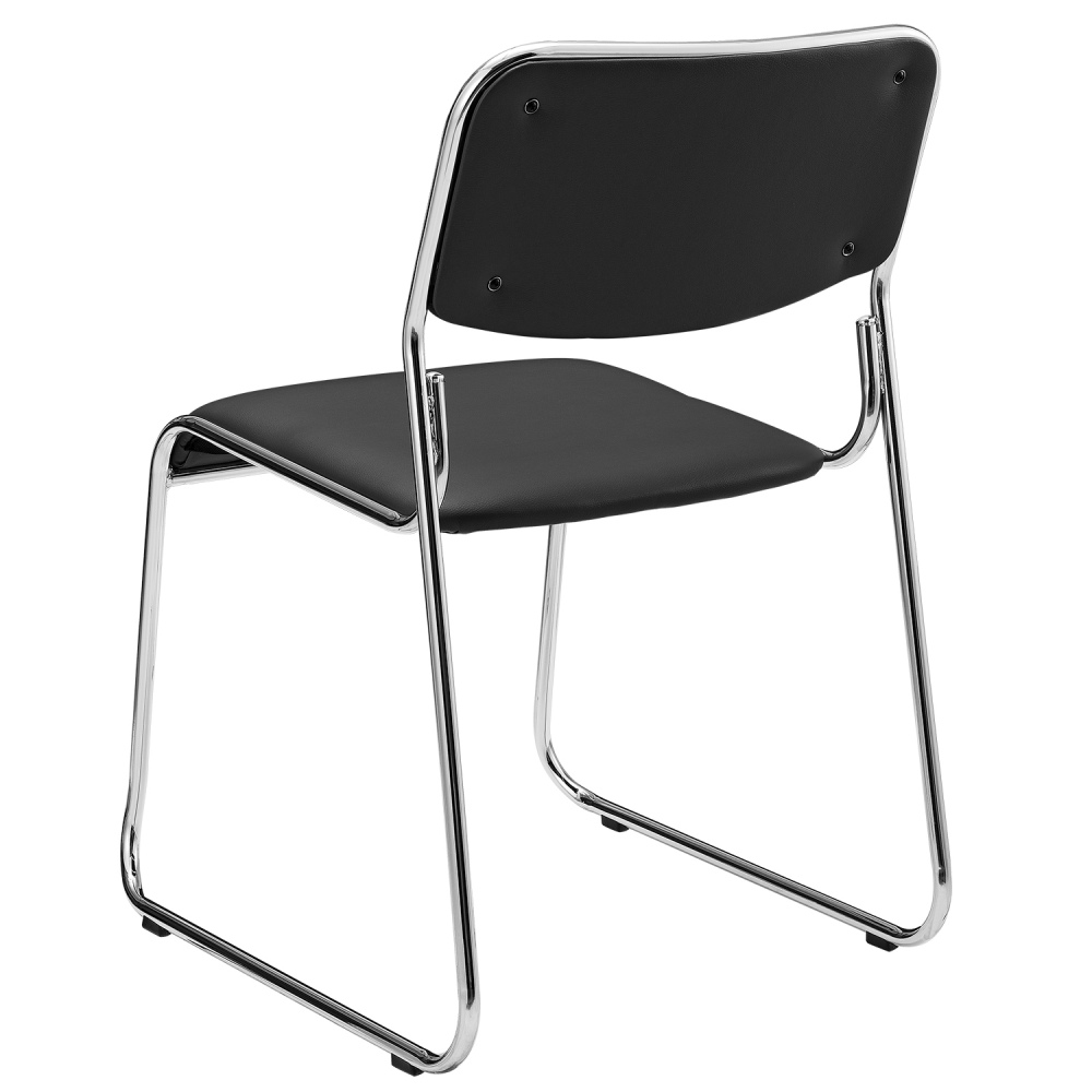 Conference Chair Stackable Ergonomic Metal with Faux Leather Cover