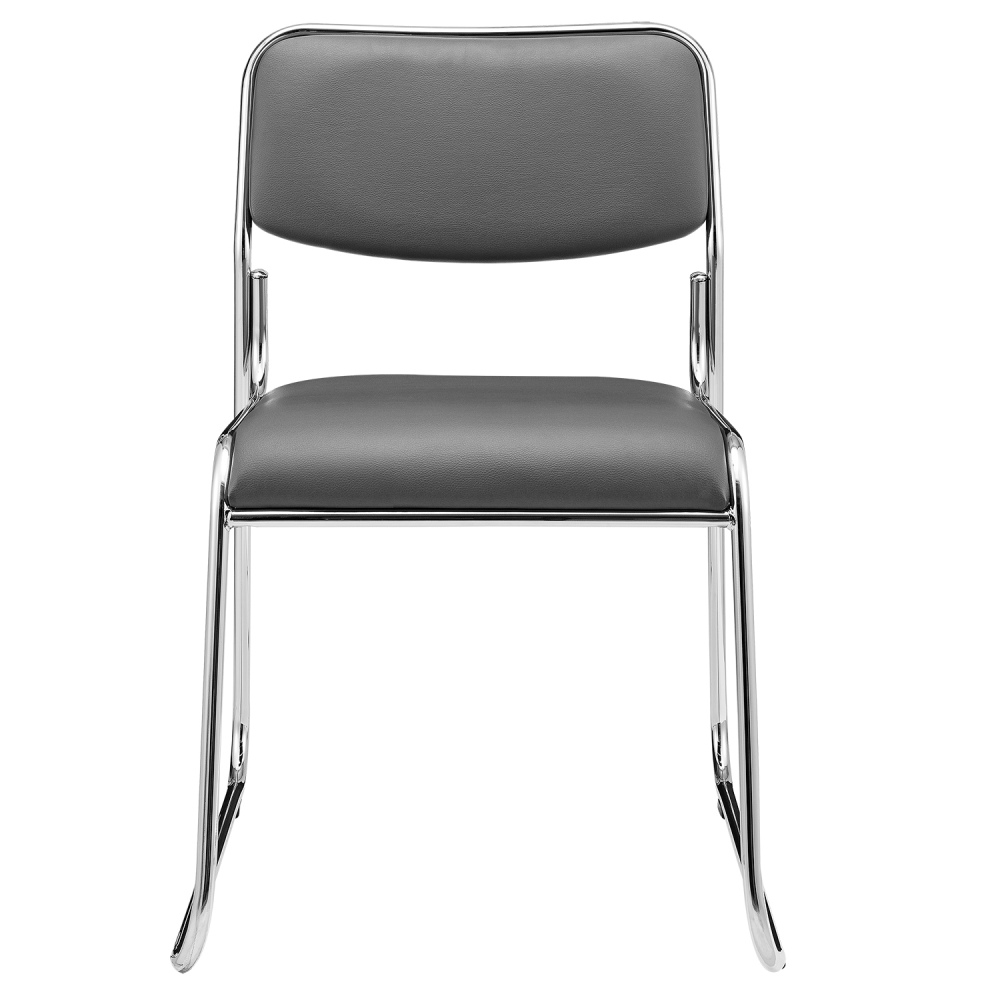 Conference Chair Stackable Ergonomic Metal with Faux Leather Cover