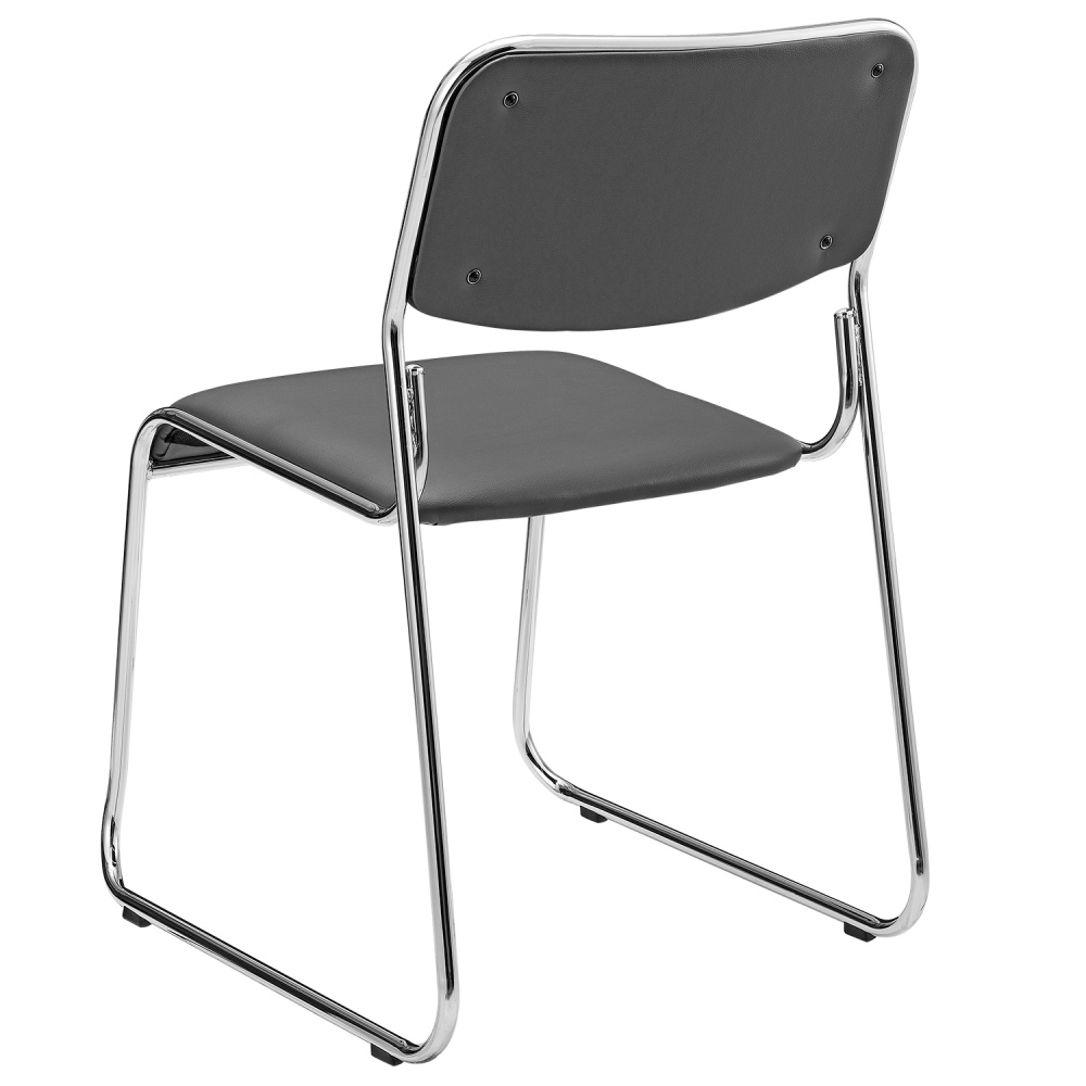 Conference Chair Stackable Ergonomic Metal with Faux Leather Cover