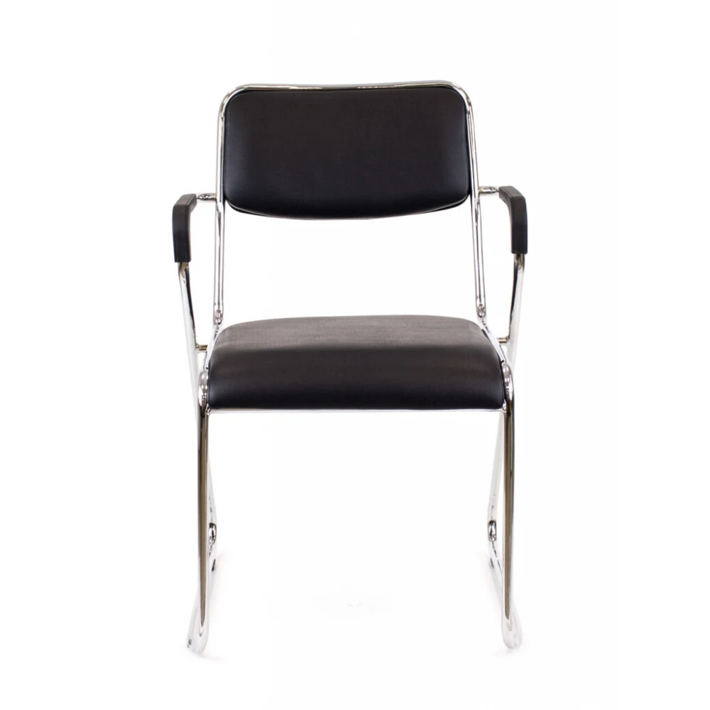 Leatherette Stackable Office Chair With Arms