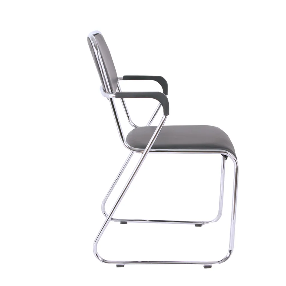 Leatherette Stackable Office Chair With Arms